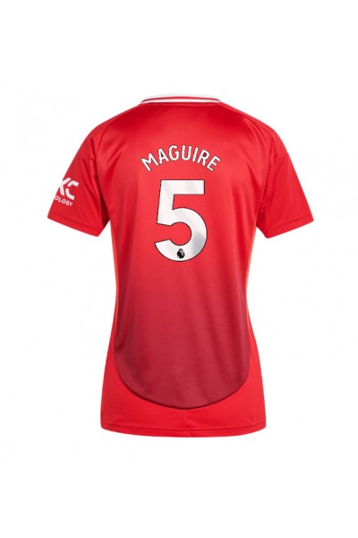 Manchester United Harry Maguire #5 Voetbaltruitje Thuis tenue Dames 2024-25 Korte Mouw Manchester United Harry Maguire #5 Voetbaltruitje Thuis tenue Dames 2024-25 Korte Mouw